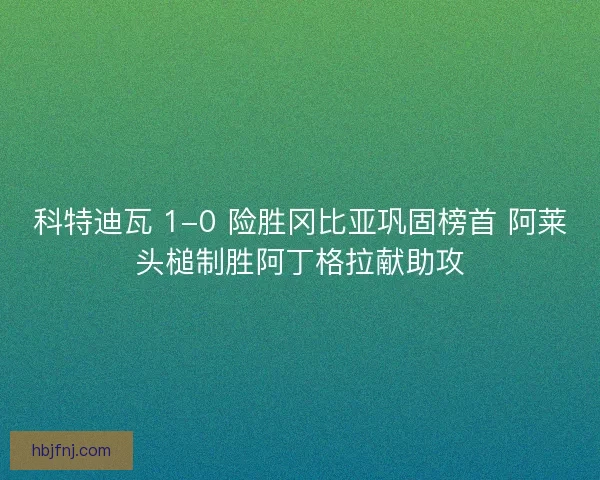 科特迪瓦 1-0 险胜冈比亚巩固榜首 阿莱头槌制胜阿丁格拉献助攻